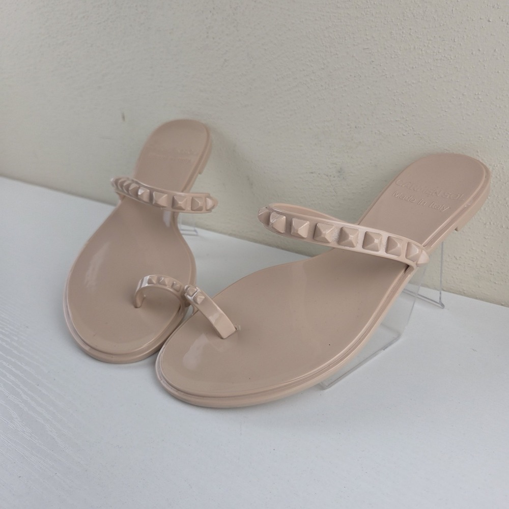 Carmen Sol Studded Flat Jelly Sandal Maria Made in Italy Wmns Size US 8 Italy 38